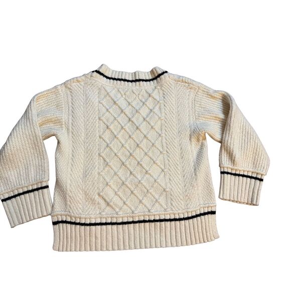 ANTHROPOLOGIE Maeve The Tillie V-Neck Pullover Sweater Sz XS Petite Ivory Chunky - Picture 3 of 11